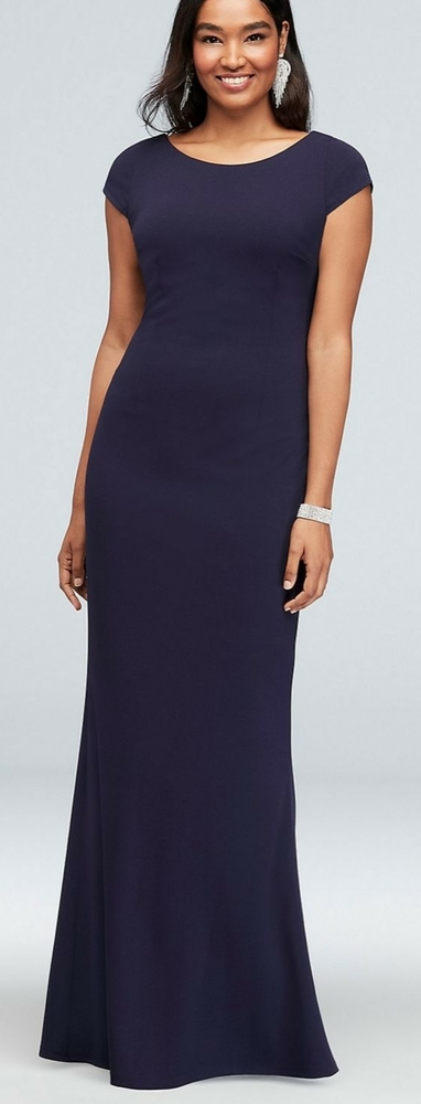 David's Bridal Deep-V Backless Bow Dress